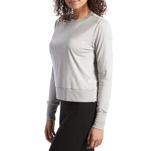 Vuori Light Gray Daydream Crew Neck Pullover Long Sleeve Tee NWOT Athleisure XS